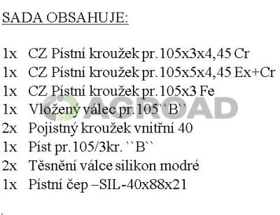 Kompletn vloen vlec ZETRA 105/3kr."B"U III EURO I,1003,1203,1303,1403,2013