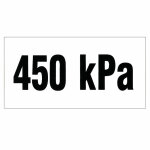 Naklejka informujca o cinieniu w oponach 450 kPa