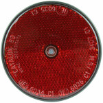 Reflector glass red, diameter 80 mm - 2 holes