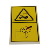 Warning label - does not start by short circuit
