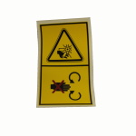 Label warning - rotating fan parts